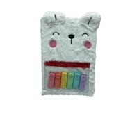 Quaderno Peluche con Faccina Orsetto + 6 Mini Evidenziatori