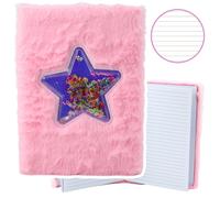 Quaderno peluche rosa con coriandoli A5