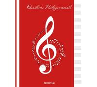 Quaderno Pentagrammato: 100 pagine per scrivere le tue note in modo semplice e ordinato. Indice personalizzabile, 12 pentagrammi / righi musicali per ... A4 (Quaderno di musica - Idea Regalo - Rosso)