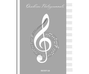 Quaderno Pentagrammato: 100 pagine per scrivere le tue note in modo semplice e ordinato. Indice personalizzabile, 12 pentagrammi / righi musicali per ... (Quaderno di musica - Idea Regalo - Argento)