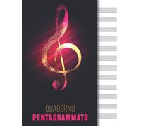 Quaderno Pentagrammato: A4, 110 pagine numerate, 12 pentagrammi per pagina. per musicisti ,studenti o insegnanti di musica