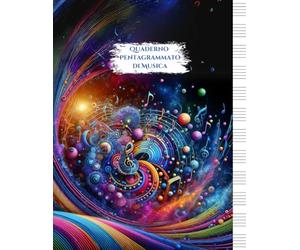 Quaderno Pentagrammato A4 di Musica: 105 pagine numerate - 12 pentagrammi per pagina - comodo indice - formato grande A4 - Ideale per bambini, ragazzi e giovani musicisti