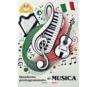 Quaderno Pentagrammato A4 di Musica per Bambini e Ragazzi con 12 Pentagrammi per Pagina: Perfetto per composizioni musicali e solfeggio, con pagine ... per studenti delle scuole elementari e medie.