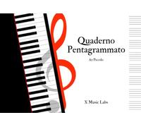 Quaderno Pentagrammato A5 Piccolo: Quaderno di Musica con 110 pagine numerate e 8 pentagrammi per pagina | Copertina Pianola Musicale
