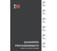 Quaderno pentagrammato: Chiave di violino e basso - Formato piccolo di 199 pagine - 6 pentagrammi doppi per pagina + Prontuario per l'utilizzo