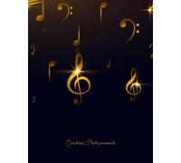 Quaderno Pentagrammato | Copertina Design Oro | 100 pagine con 12 pentagrammi musicali | Indice personalizzabile e Pagine Note | Formato Grande | ... di Pianoforte Chitarra Violino Basso Sax