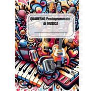 Quaderno Pentagrammato di Musica: 104 Pagine Numerate con 12 Pentagrammi per Composizioni Musicali + 4 Pagine di Indice Iniziale - Grande Formato A4 - Per Bambini e Ragazzi