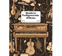 Quaderno Pentagrammato di Musica A4 | 100 Pagine Numerate con 12 Pentagrammi per ogni Foglio| Indice per le Composizioni | Per Ragazzi e Studenti di scuola media | Nozioni di Teoria Musicale.