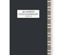 Quaderno Pentagrammato di Musica: Il mio quaderno di musica, Formato grande A4 - 110 pagine, 12 pentagrammi per pagina | pentagramma grande