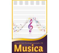 Quaderno Pentagrammato di Musica: Notebook di Tablature per Chitarra | Per Scrivere, Comporre e Studiare | 112 Pagine