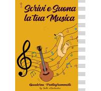 Quaderno Pentagrammato di Musica: Quadernone - Formato Grande A4 con 12 Pentagrammi a Pagina - Ideale per Bambini, Ragazzi e Studenti di Musica - Spazio per Note ed Emozioni