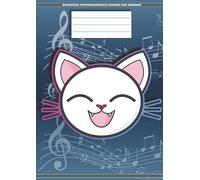 Quaderno Pentagrammato Grande Per Bambini Gatto: Formato A4 21cm x 29,7cm | 108 Pagine/90Gr/Mq | 6 Pentagrammi Maxi A Pagina Con Grande Interlinea | Ideale Per i Più Piccoli | Quadernone Di Musica