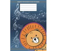 Quaderno Pentagrammato Grande Per Bambini Leone: Formato A4 21cm x 29,7cm | 108 Pagine/90Gr/Mq | 6 Pentagrammi Maxi A Pagina Con Grande Interlinea | Ideale Per i Più Piccoli | Quadernone Di Musica