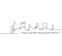 QUADERNO PENTAGRAMMATO "MUSICAMOREMIO": Quaderno di musica ORIZZONTALE con n.7 pentagrammi standard per foglio, più riga di scrittura tra un ... A5 (cm.21x15) | di N.60 pagine (30 fogli)
