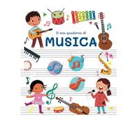 QUADERNO PENTAGRAMMATO PER BAMBINI "Baby Band"- Il mio quaderno di musica: Quaderno con pentagrammi grandi | formato A4 | 120 pagine | 6 pentagrammi per pagina | con Attività gioco e scala musicale