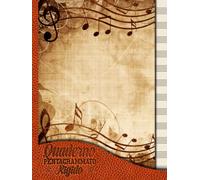 Quaderno Pentagrammato Rigido: Un Quaderno di Musica con Copertina Rigida e Design Classico, Composto da 12 Pentagrammi per ogni Pagina Numerata, Include Pratico Indice Iniziale