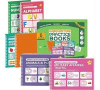 Quaderno per esercizi di scrittura a mano scanalato per bambini dai 2 agli 8 anni, cartella di lavoro riutilizzabile con scrittura scanalata, carta spessa per matite a penna, migliora le abilità