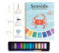 Quaderno per - Kit per pittura floreale di 12 colori, kit per con pennello, per bambini e ragazze, principianti, casa, aula, viaggi, feste, compleanni, quotidiani ed esercizi