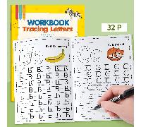 Quaderno per la tracciatura delle lettere, 32 pagine con codifica a colori A-Z e numeri 1-10, pratica maiuscole/minuscole, addestramento al controllo della penna per bambini in età prescolare, abilità