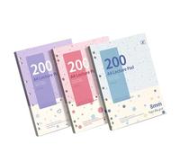 Quaderno per lezioni con pagine da 210 x 290 mm, azzurro chiaro | Regole da 8 millimetri e fori preforati per il journaling dei record