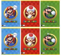 QUADERNO quadernoni Compatibile Con Super Mario 6 pezzi rigo B + omaggio portachiave fischietto