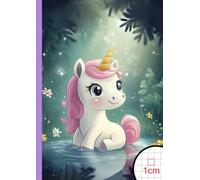 Quaderno Quadretti 1 cm Unicorno: Formato A4 | Griglia 10mm | Per Scuole Elementari e Media