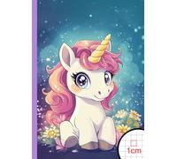 Quaderno Quadretti 1 cm Unicorno: Formato A4 | Griglia 10mm | Per Scuole Elementari e Media