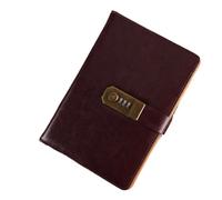 Quaderno retrò A5 con lucchetto, diario, cancelleria for studenti universitari, protetto da password Per Organizzare e Prendere Aappunti(Chocolate)