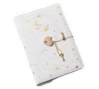 Quaderno Retrò Quaderno con password e lucchetto a forma di cuore, diario, quaderno A5, for ragazze innamorate, protezione dei segreti(White)