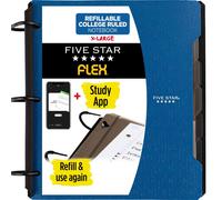 Quaderno ricaricabile Five Star Flex + Study App College, carta a righe da 1-1/2 pollici, anelli TechLock, tasche, linguette e divisori, capacit