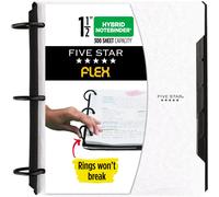 Quaderno ricaricabile Five Star Flex + Study App College, carta a righe da 1-1/2 pollici, anelli TechLock, tasche, linguette e divisori, capacit