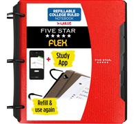 Quaderno ricaricabile Five Star Flex + Study App College, carta a righe da 1-1/2 pollici, anelli TechLock, tasche, linguette e divisori, capacit