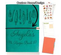 Quaderno ricettario personalizzato, diario di cucina in pelle su misura per la famiglia, sketchbook per ricette da scrivere, incisione laser, regalo artigianale per San Valentino, Natale, compleanno,