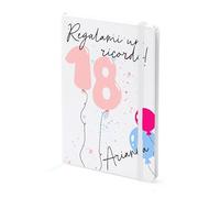 Quaderno Ricordo Per Occasioni Speciali Personalizzabile Con Nomi per Dediche - Data- Matrimonio-Laurea-Battesimo-Compleanno-21Cmx14,4Cm (18 Anni Ragazza)