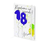Quaderno Ricordo Per Occasioni Speciali Personalizzabile Con Nomi per Dediche - Data- Matrimonio-Laurea-Battesimo-Compleanno-21Cmx14,4Cm (18 Anni Ragazzo)