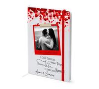 Quaderno Ricordo Per Occasioni Speciali Personalizzabile Con Nomi per Dediche - Data- Matrimonio-Laurea-Battesimo-Compleanno-21Cmx14,4Cm (Amore)