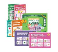 Quaderno Scrittura per Bambini con Scanalature,Quaderni Riutilizzabili 'Alfabeto,Libri per Motricità Fine con Animali - Per Scuola Casa Vacanze Estive Insegnanti e Principianti