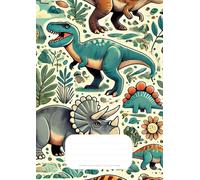 Quaderno speciale per dislessici e disgrafici a righe C per quarta e quinta elementare: 100 pagine - Formato A4 - scrittura facilitata fantasia dinosauri