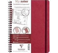 Clairefontaine 782335C Collezione Age Bag un Quaderno a Spirale con Margini Staccabili My.Notes Rosso - A5+ 16X21 Cm - 120 Pag Dot - Carta Bianca 90 G - Copertina In Carta Lustrée a Trama Cuoio