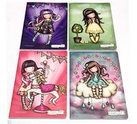 QUADERNONE QUADERNO Gorjuss Compatibile Con Santoro London 4 pezzi SCUOLA a quadretti 4 mm + omaggio portachiave paillettes + omaggio segnalibro