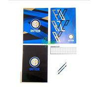 QUADERNONE QUADERNO Inter Internazionale Panini Calciatori 3 pezzi SCUOLA quadretti 5 mm + omaggio matita