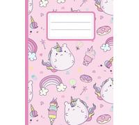 Quadernone Rigatura A con Margini: Simpatico Quaderno per Scuola Primaria, 1ª e 2ª Elementare, con Unicorni Kawaii, Formato A4