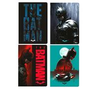 QUADERNONI Batman 4 pezzi SCUOLA Rigo B + omaggio portachiave fischietto e penna glitterata