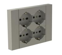 Quadra multipresa incasso 4 prese bipasso schuko titanio cablaggio rapido spina