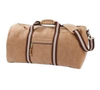 Quadra Vintage Tela Duffle Borsone Sacchetto (QD613) - Viaggio Gli sport Zaino - Sahara