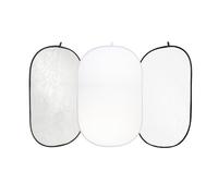 Quadralite Riflettore Pieghevole argento-bianco 120x180cm Grado B + Riflettore Pieghevole diffusore 120x180 cm