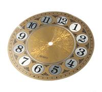 Quadrante dell'orologio in alluminio fai da te, diametro 180 mm, layout con numeri arabi, per progetti di orologi da parete, profilo piatto, tono oro, materiale sottile