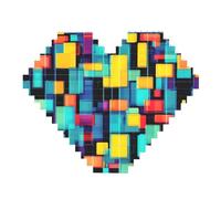 Quadrata Geometria Diagramma Stampa Building Brick Block Puzzle - Puzzle a forma di cuore Immagine, Puzzle in legno Immagine Jigsaw