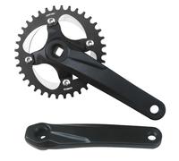 Quadrata Guarnitura per Mountain Bike 170/175mm Braccio Pedivella per Bici da Strada 104 BCD 30/32/34/36/38/40/42T velocità Singola Corona Manovella Lega di Alluminio(Black 36T,175mm)