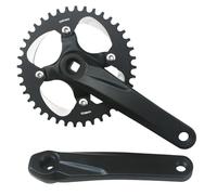 Quadrata Guarnitura per Mountain Bike 170/175mm Braccio Pedivella per Bici da Strada 104 BCD 30/32/34/36/38/40/42T velocità Singola Corona Manovella Lega di Alluminio(Black 40T,170mm)